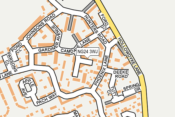 NG24 3WJ map - OS OpenMap – Local (Ordnance Survey)