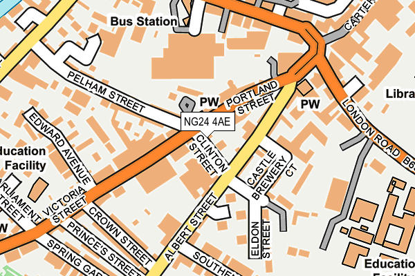 NG24 4AE map - OS OpenMap – Local (Ordnance Survey)