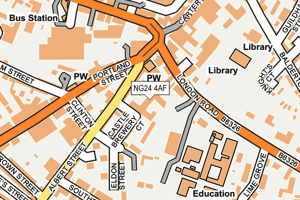 NG24 4AF map - OS OpenMap – Local (Ordnance Survey)