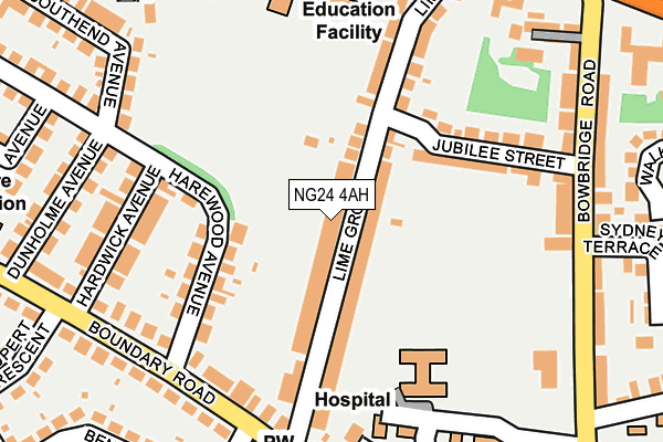 NG24 4AH map - OS OpenMap – Local (Ordnance Survey)