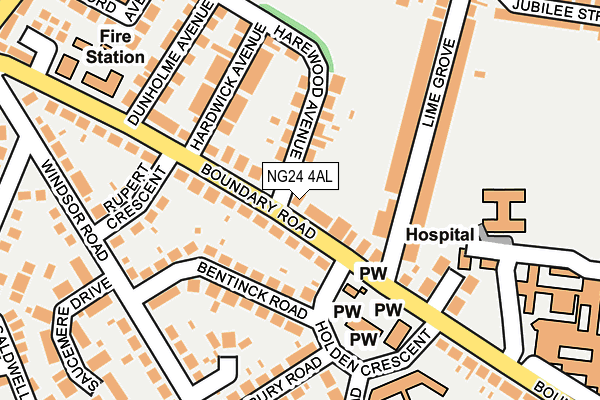 NG24 4AL map - OS OpenMap – Local (Ordnance Survey)