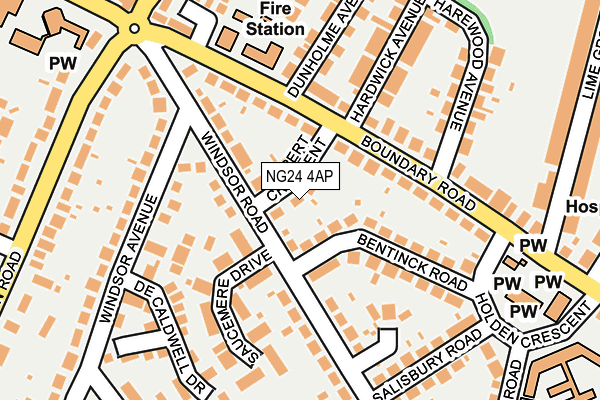 NG24 4AP map - OS OpenMap – Local (Ordnance Survey)