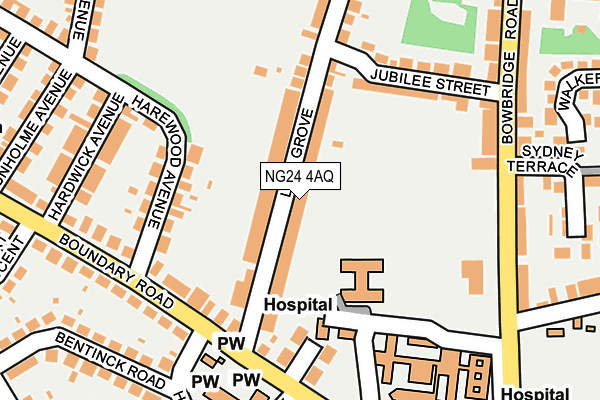 NG24 4AQ map - OS OpenMap – Local (Ordnance Survey)