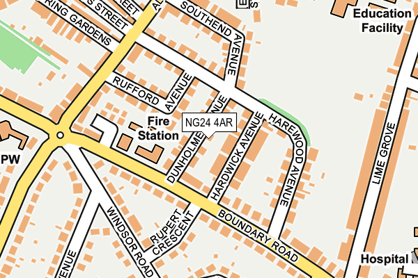 NG24 4AR map - OS OpenMap – Local (Ordnance Survey)