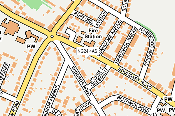 NG24 4AS map - OS OpenMap – Local (Ordnance Survey)