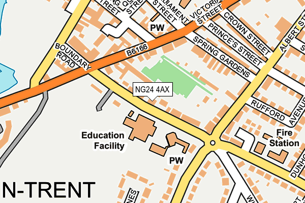 NG24 4AX map - OS OpenMap – Local (Ordnance Survey)