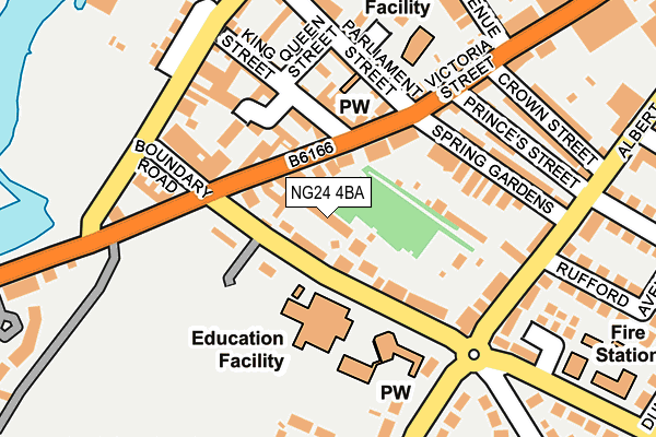 NG24 4BA map - OS OpenMap – Local (Ordnance Survey)