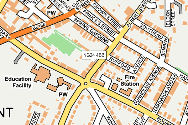 NG24 4BB map - OS OpenMap – Local (Ordnance Survey)