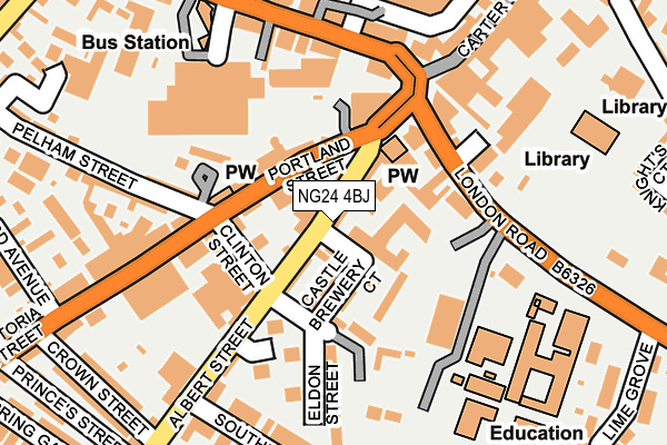 NG24 4BJ map - OS OpenMap – Local (Ordnance Survey)