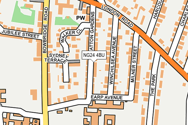 NG24 4BU map - OS OpenMap – Local (Ordnance Survey)