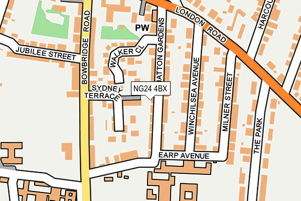 NG24 4BX map - OS OpenMap – Local (Ordnance Survey)