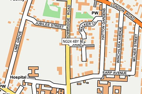 NG24 4BY map - OS OpenMap – Local (Ordnance Survey)
