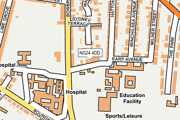 NG24 4DD map - OS OpenMap – Local (Ordnance Survey)