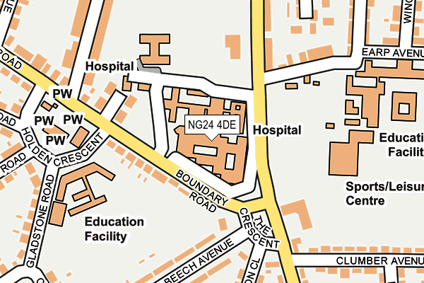 NG24 4DE map - OS OpenMap – Local (Ordnance Survey)