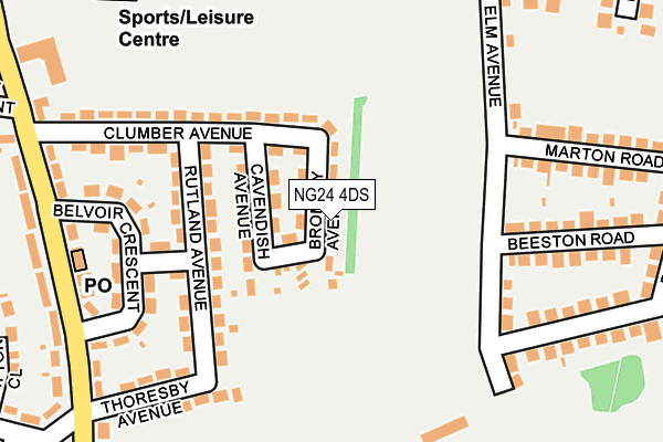 NG24 4DS map - OS OpenMap – Local (Ordnance Survey)