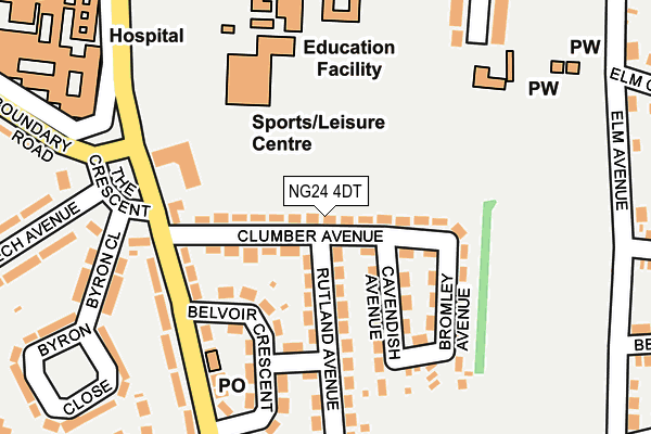 NG24 4DT map - OS OpenMap – Local (Ordnance Survey)