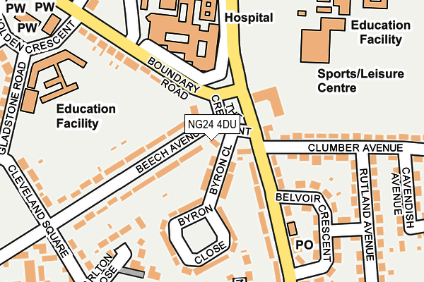 NG24 4DU map - OS OpenMap – Local (Ordnance Survey)