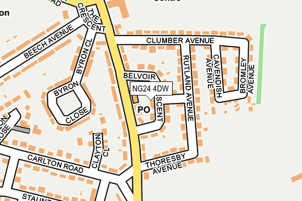 NG24 4DW map - OS OpenMap – Local (Ordnance Survey)