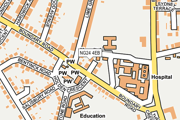 NG24 4EB map - OS OpenMap – Local (Ordnance Survey)