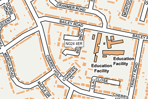 NG24 4ER map - OS OpenMap – Local (Ordnance Survey)