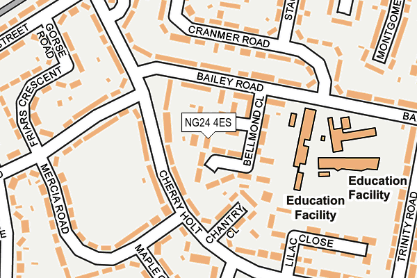 NG24 4ES map - OS OpenMap – Local (Ordnance Survey)
