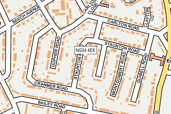 NG24 4EX map - OS OpenMap – Local (Ordnance Survey)