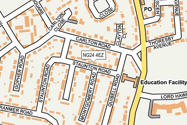 NG24 4EZ map - OS OpenMap – Local (Ordnance Survey)