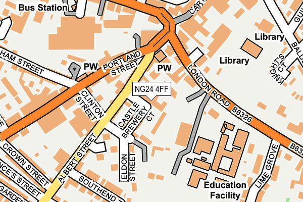 NG24 4FF map - OS OpenMap – Local (Ordnance Survey)