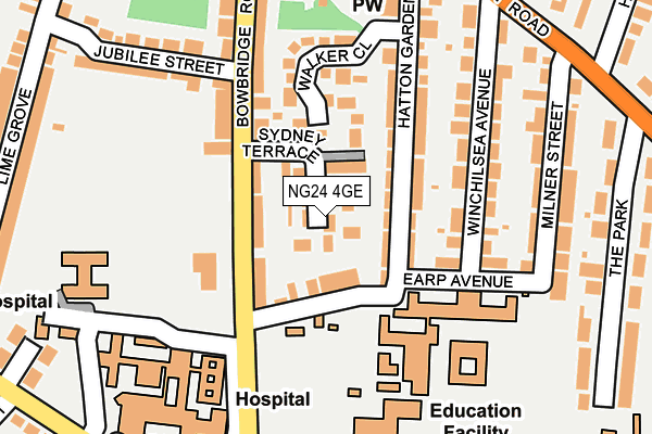 NG24 4GE map - OS OpenMap – Local (Ordnance Survey)