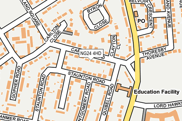 NG24 4HD map - OS OpenMap – Local (Ordnance Survey)