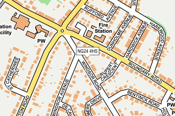 NG24 4HS map - OS OpenMap – Local (Ordnance Survey)