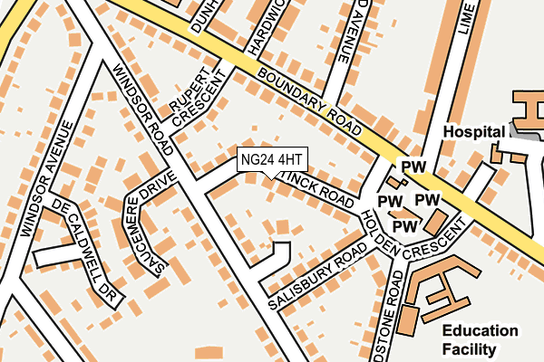 NG24 4HT map - OS OpenMap – Local (Ordnance Survey)