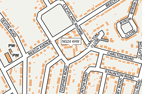 NG24 4HW map - OS OpenMap – Local (Ordnance Survey)