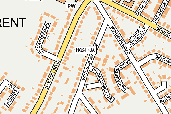 NG24 4JA map - OS OpenMap – Local (Ordnance Survey)