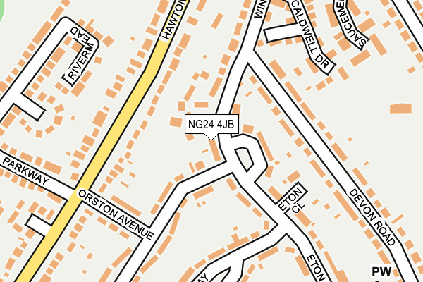 NG24 4JB map - OS OpenMap – Local (Ordnance Survey)