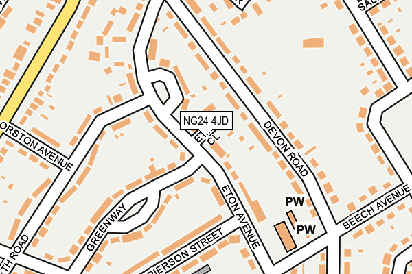 NG24 4JD map - OS OpenMap – Local (Ordnance Survey)