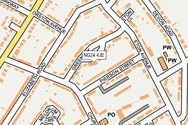 NG24 4JE map - OS OpenMap – Local (Ordnance Survey)