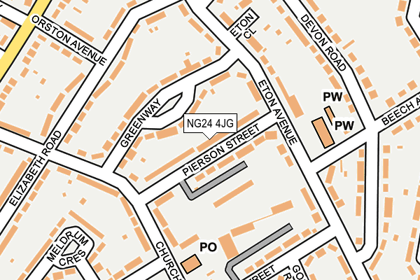 NG24 4JG map - OS OpenMap – Local (Ordnance Survey)