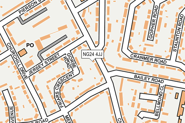 NG24 4JJ map - OS OpenMap – Local (Ordnance Survey)