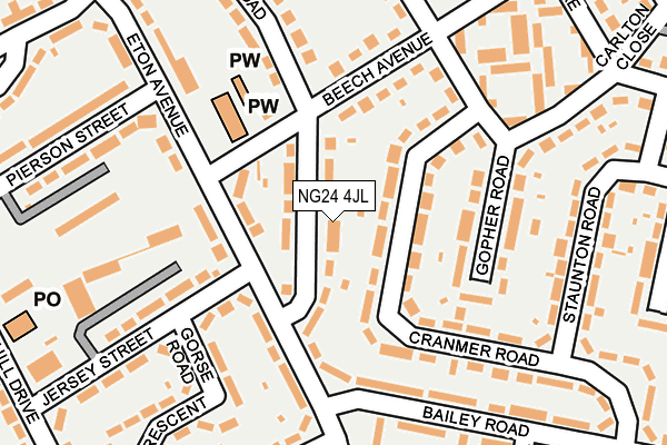 NG24 4JL map - OS OpenMap – Local (Ordnance Survey)