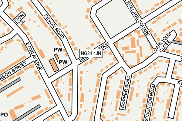 NG24 4JN map - OS OpenMap – Local (Ordnance Survey)