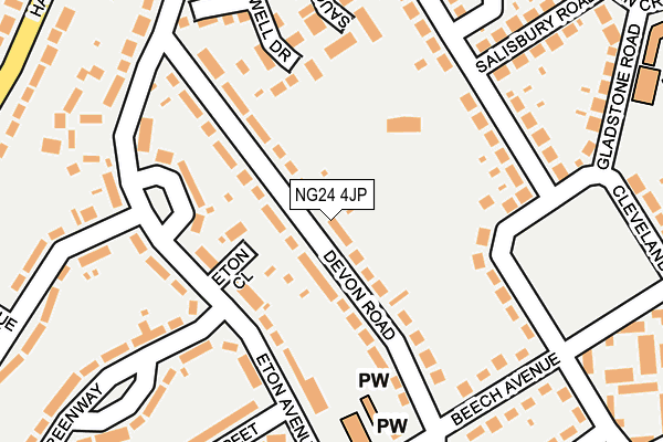 NG24 4JP map - OS OpenMap – Local (Ordnance Survey)