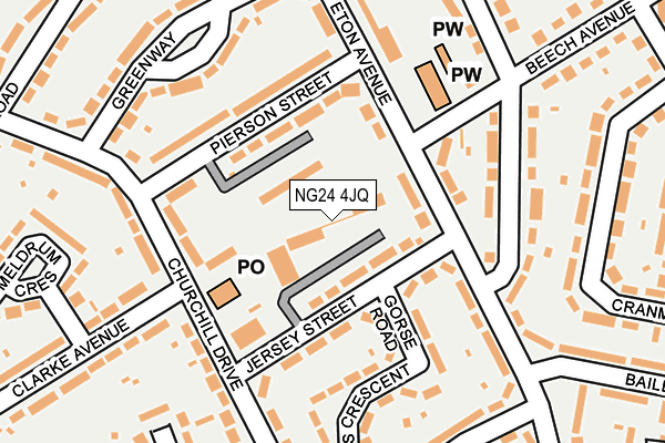 NG24 4JQ map - OS OpenMap – Local (Ordnance Survey)