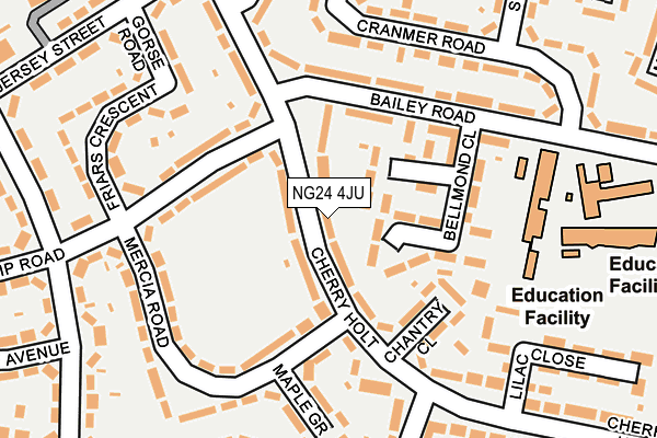 NG24 4JU map - OS OpenMap – Local (Ordnance Survey)