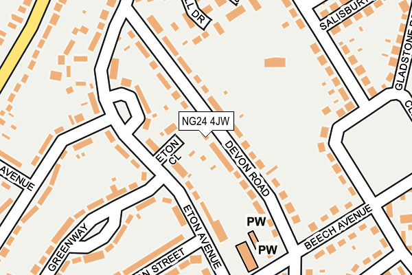 NG24 4JW map - OS OpenMap – Local (Ordnance Survey)
