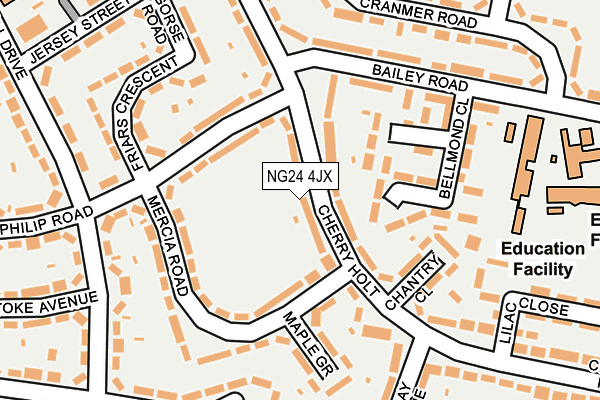 NG24 4JX map - OS OpenMap – Local (Ordnance Survey)