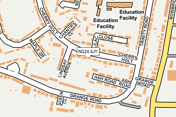 NG24 4JY map - OS OpenMap – Local (Ordnance Survey)