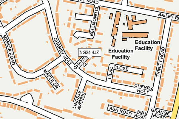 NG24 4JZ map - OS OpenMap – Local (Ordnance Survey)