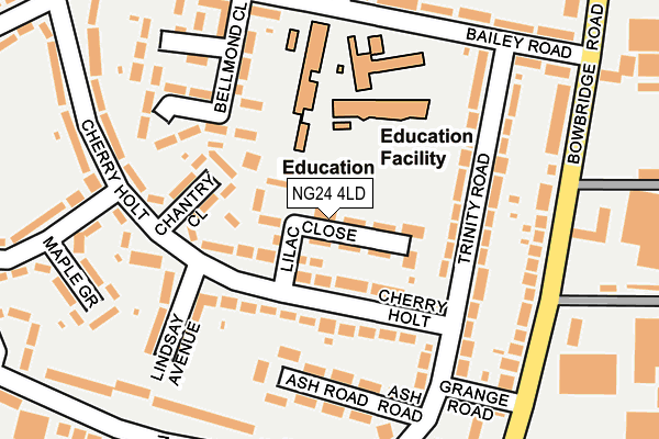 NG24 4LD map - OS OpenMap – Local (Ordnance Survey)