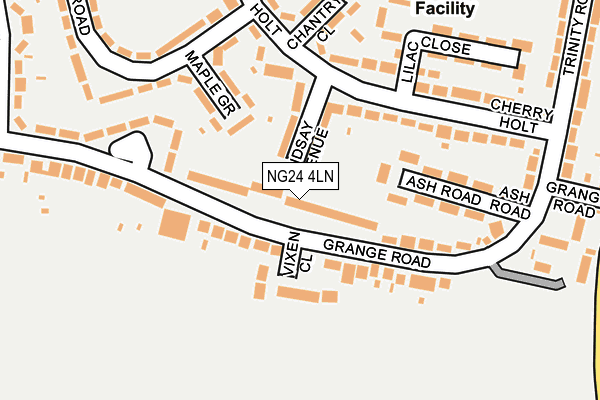 NG24 4LN map - OS OpenMap – Local (Ordnance Survey)
